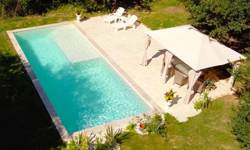A completed ourdoor pool installation